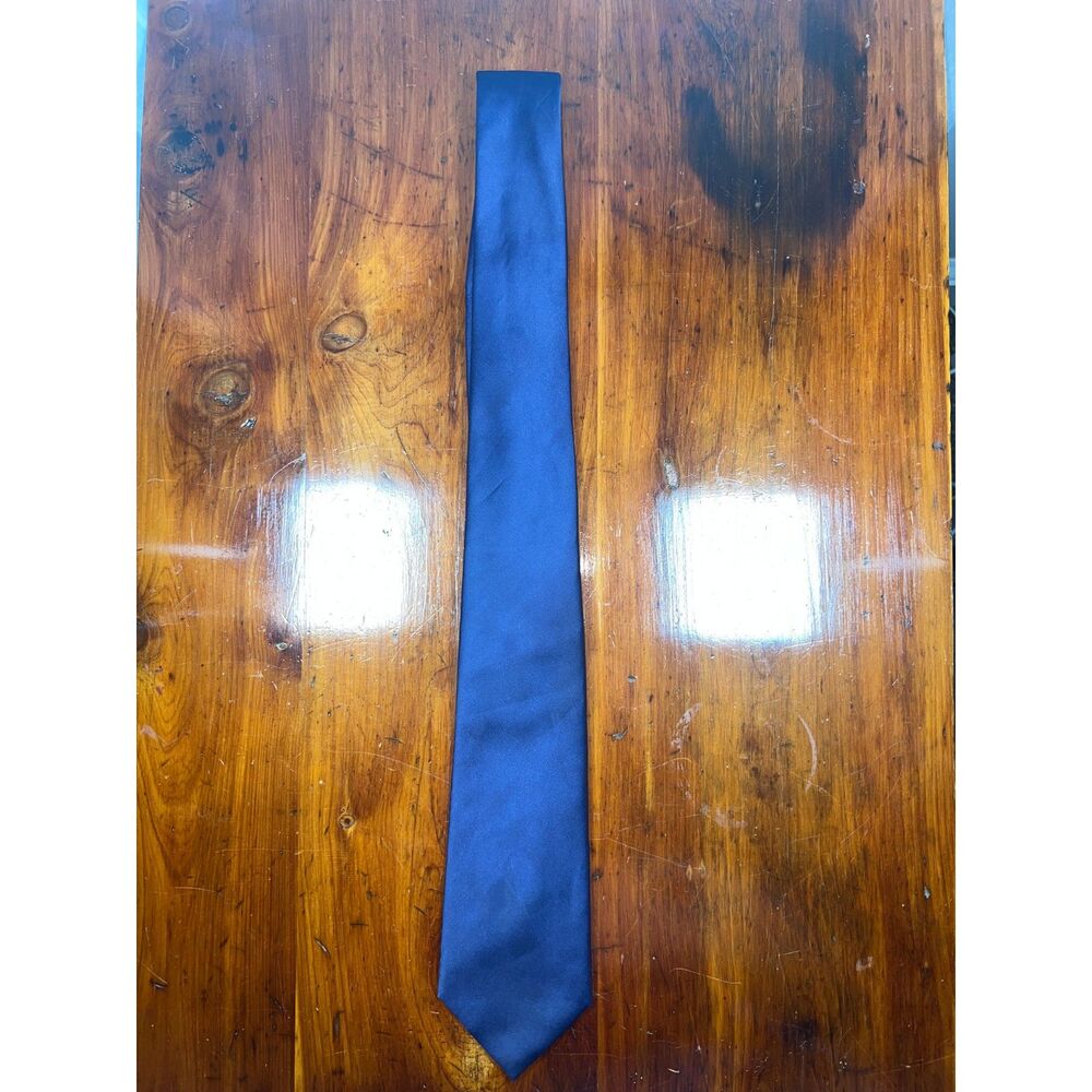 Saddlebred Solid Navy Blue 100% Polyester Necktie